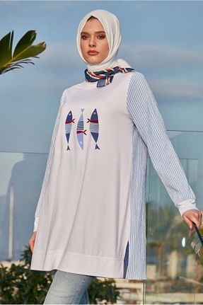 تونیک حجاب سفید زنانه مخلوط پلی استر Alvina - کد 923591106