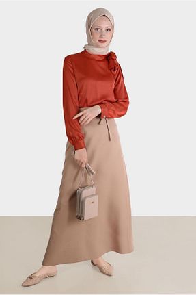 بلوز حجاب قهوه ای زنانه رگولار Alvina - کد 805945890