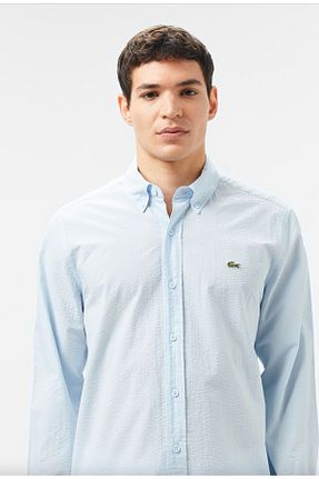 پیراهن آبی مردانه اسلیم فیت Lacoste - کد 923596977