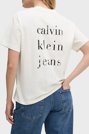تیشرت سفید زنانه رگولار Calvin Klein - کد 924294981