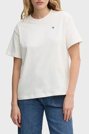 تیشرت سفید زنانه رگولار Calvin Klein - کد 924294981