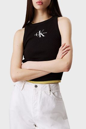 تیشرت مشکی زنانه اسلیم فیت Calvin Klein - کد 924294929