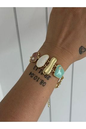 دستبند استیل (فولاد) رنگی زنانه روکش طلا MyladyAccessoriess - کد 847284066