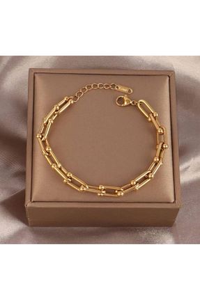 دستبند استیل (فولاد) زرد زنانه استیل ضد زنگ sedaucess - کد 923732675