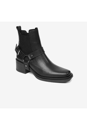 بوت / نیم بوت مشکی زنانه چرم خالص Greyder - کد 858693796