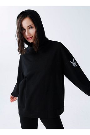 سوئیشرت مشکی زنانه ساده Black on Black - کد 925852978