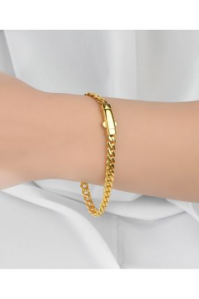 دستبند طلا زرد مردانه 22 عیار kuyumcu nurettin - کد 893784502