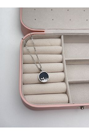 گردنبند استیل ( فولاد ) طوسی زنانه استیل ضد زنگ lilith accesuary - کد 872040871