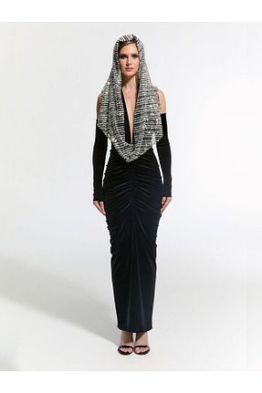 لباس مشکی زنانه بافتنی Nur Karaata - کد 923702955