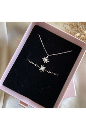 ست نقره سفید زنانه عقیق Lovera Jewellery - کد 866575492
