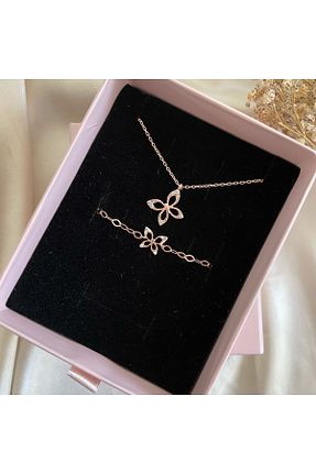 ست نقره صورتی زنانه زیرکن Lovera Jewellery - کد 865964168