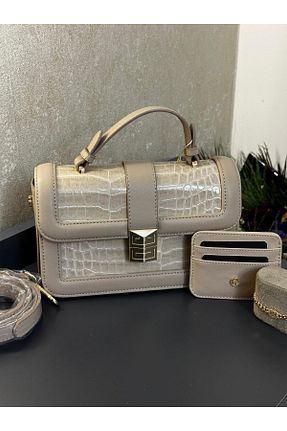 کیف دوشی بژ زنانه چرم مصنوعی Levidor - کد 923726637