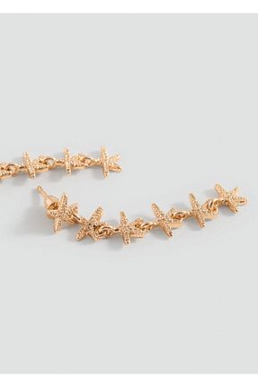 گوشواره جواهر طلائی سنگ طبیعی MANGO Teen - کد 923737051