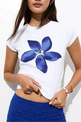 بلوز سفید زنانه چاپی Gofeel - کد 923751460
