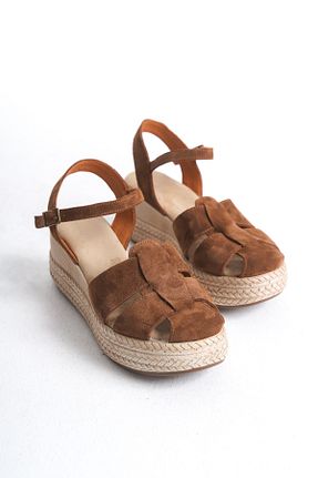 صندل قهوه ای زنانه پاشنه پر Elile Shoes - کد 923756923