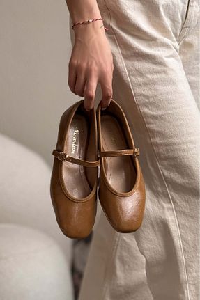 بابت قهوه ای زنانه چرم مصنوعی NİŞANTAŞI SHOES - کد 923533571