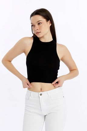 رکابی سفید زنانه یقه هالتر Maison La Femme - کد 920615888