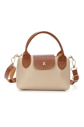 کیف دوشی بژ زنانه چرم مصنوعی Adelina Bags - کد 923757766