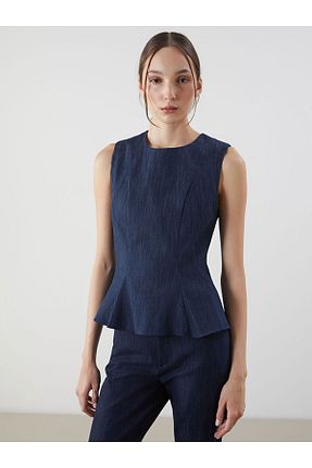 بلوز آبی زنانه ساده LC Waikiki - کد 930725164