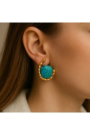 گوشواره استیل (فولاد) آبی زنانه سنگ طبیعی Store - کد 921596931