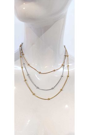 گردنبند استیل ( فولاد ) بژ زنانه استیل ضد زنگ Hızlı Çeyiz - کد 889559235