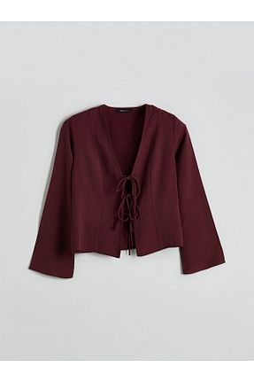 بلوز زرشکی زنانه ساده LC Waikiki - کد 924415718