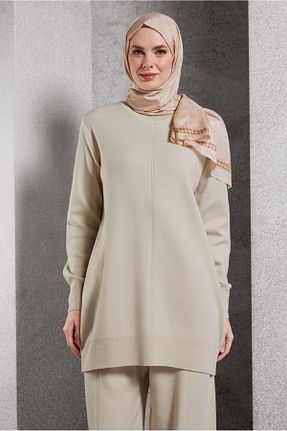 ست بالاتنه و پائین تنه حجاب بژ زنانه رگولار Alvina - کد 880086966
