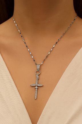 گردنبند استیل ( فولاد ) طوسی زنانه استیل (فولاد) celisia - کد 896403915
