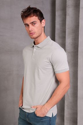 پولوشرت طوسی مردانه پنبه - الاستین COTTONLAB - کد 920128519