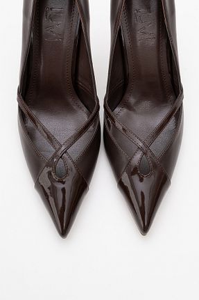 کفش استایلیتو قهوه ای پاشنه نازک luvishoes - کد 923825025