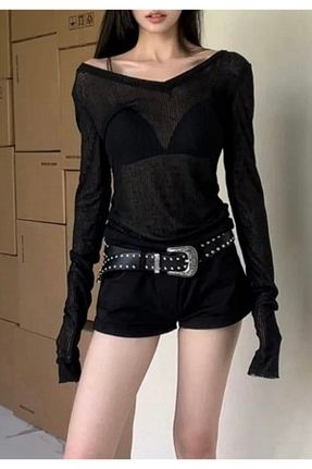 بلوز مشکی زنانه ساده DarkellaStore - کد 923845638
