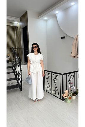 ست بالاتنه و پائین تنه سفید زنانه بافتنی Butik - کد 922056350