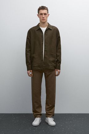 شلوار جین قهوه ای مردانه پاچه لوله تفنگی Massimo Dutti - کد 902910163