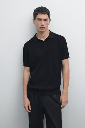 تیشرت مشکی مردانه رگولار Massimo Dutti - کد 922713915