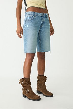 شلوارک و برمودا آبی زنانه فاق افتاده Stradivarius - کد 923901761