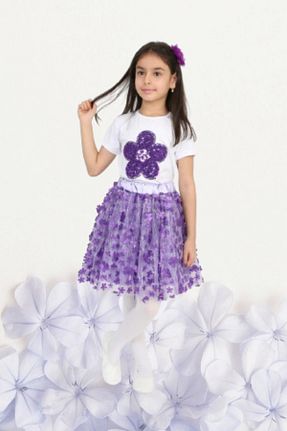 ست بالاتنه و پائین تنه بنفش بچه گانه بافتنی Nacar - کد 929963589