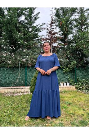 لباس سایز بزرگ سرمه ای زنانه Bürümcük MJORA - کد 923908142
