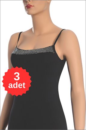 رکابی مشکی زنانه یقه مربعی NİSYVE - کد 849760945