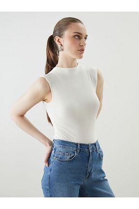 تیشرت نباتی زنانه یقه ایستاده LC Waikiki - کد 924517538