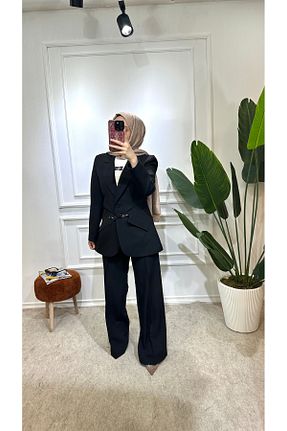 ست بالاتنه و پائین تنه حجاب مشکی اسلیم MODA - کد 923958914