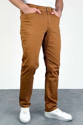 شلوار جین نارنجی مردانه پاچه لوله تفنگی HLT JEANS - کد 903991276