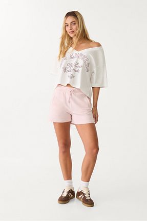 تیشرت صورتی زنانه Loose Stradivarius - کد 923988707