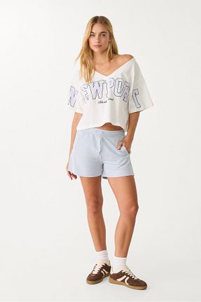 تیشرت آبی زنانه Loose Stradivarius - کد 923988700