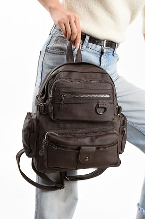 کوله پشتی قهوه ای زنانه سایز متوسط BAGS - کد 924032397