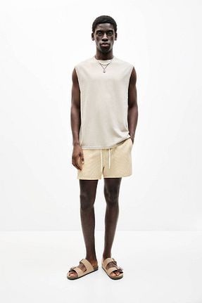 شلوارک ساحلی زرد مردانه پلی استر Pull & Bear - کد 924047927