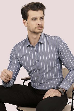 پیراهن طوسی مردانه اسلیم فیت Etikmen - کد 748742497
