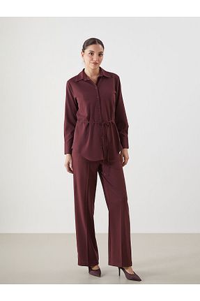 شلوار زرشکی زنانه پلی استر LC Waikiki - کد 924077279