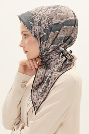 روسری قهوه ای پلی استر Setrms - کد 924078751