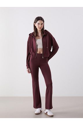 ساق شلواری زرشکی زنانه بافتنی LC Waikiki - کد 924077761