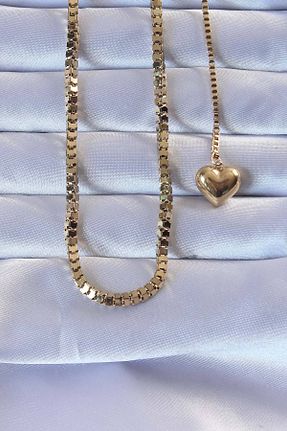 گردنبند جواهر طلائی زنانه استیل ضد زنگ Genel Markalar - کد 898079626